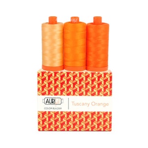 Aurifil HOUSE COLLECTIONS 3 Large Spools Mako Cotton Thread Solid 50WT 1422Yds each Assorted 3 Colors for Sewing Made in Italy