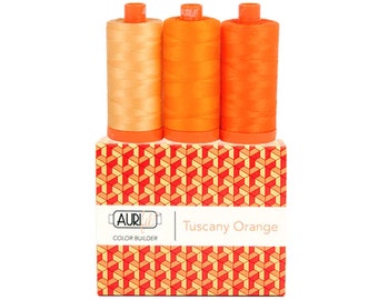Aurifil Mako Cotton Thread 50WT, Assorted Colors, 1422 Yds (3 Spools)