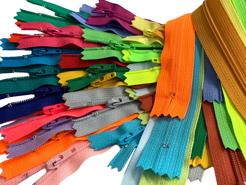 Special Price 50 Assorted YKK 3 Coil All Purpose Zippers Available in 3,4,5,6,7,8,9,10,12,16,18,20 and 22 Inches Made in USA image 2