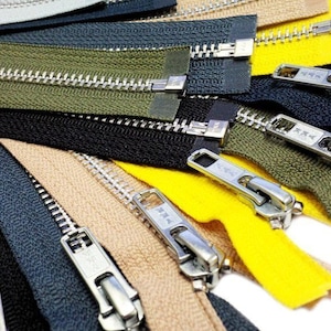 YKK #5 alluminio che separa zipper 7 nero, grigio antracite, beige chiaro, giallo limone, navy, verde cedro, grigio acciaio.~Scegli la tua lunghezza~ZipperStop