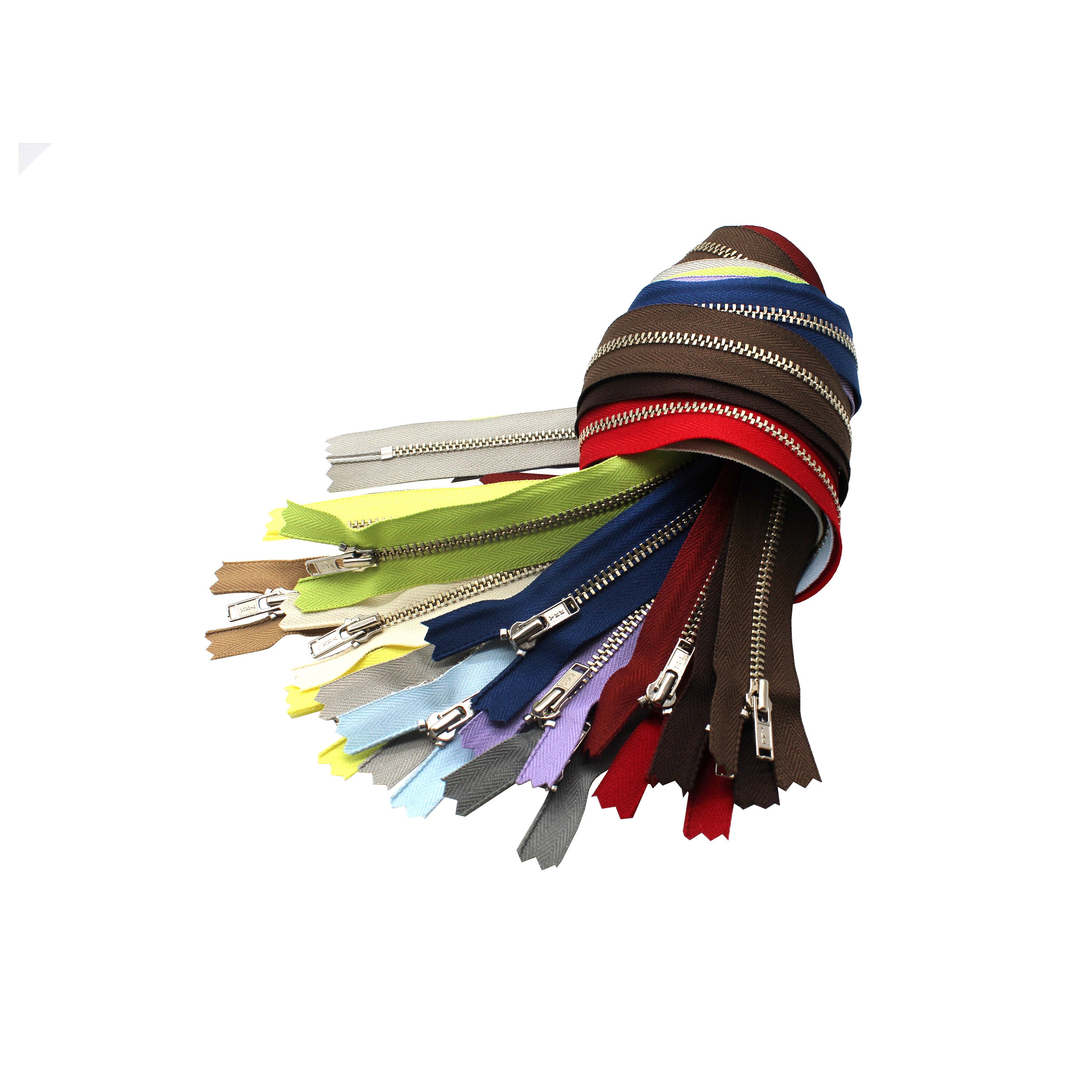 YKK® #3 Metal Nickel Lightweight Closed Bottom Zippers