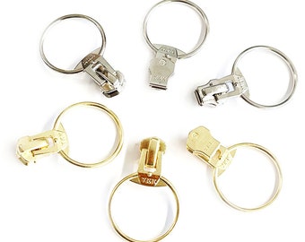 YKK #5 U-Type Ring (30mm) Pull Original Zipper Repair Kit Solution Slider Aluminum or Brass Made in The United States (2 Sliders/Pack)