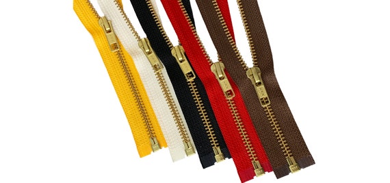 YKK 24 Extra Heavy Duty Jacket Zipper YKK #10 Brass Separating ~ Color 570 Sept. Brown (1 Zipper/pack)