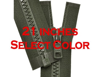 21 Inch YKK Vislon Jacket Zipper – #5 Molded Plastic, Separating Bottom