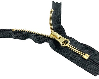 YKK#5 Golden Brass Metal Zipper - Fancy Pull 5M DA8LH Auto