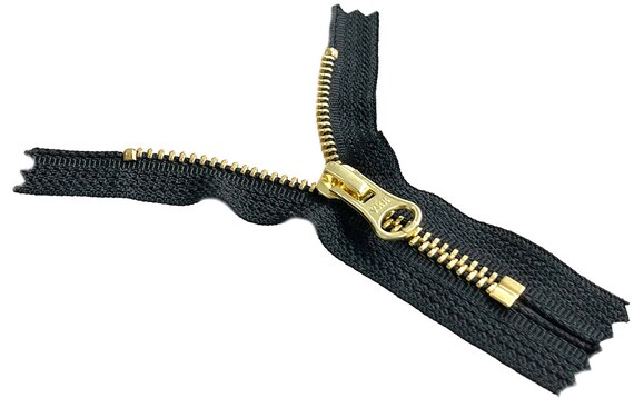 7 Inch YKK #5 Golden Brass Closed-end Metal Zipper With DA8LH