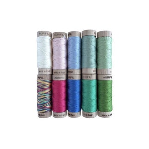 Aurifil Thread Designer Collections 10 Small Spools COTTON FLOSS (KJ30HS10) Hand Stitching by Kate Jackson (18 yards each)
