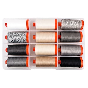 Aurifil - Paper Ink 12 LARGE SPOOLS COTTON 50WTCotton (1422 Yds Each) 12 Colors 4670 4652 2692 2630 5004 2625 2620 2326 2312 2310 2309 2021