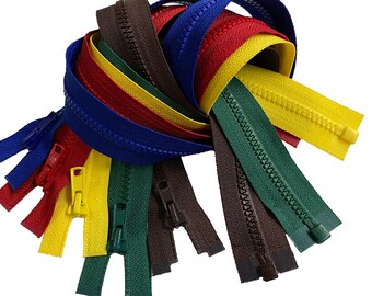 Chaqueta ligera con cremallera separable de plástico YKK #3 Vislon de 91 cm (36"), elige tu color.
