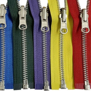 YKK 5 4 36 Aluminum with Reversible Slide Medium Weight Metal Separating Jacket Zipper Made in The United States Select Color Length image 1