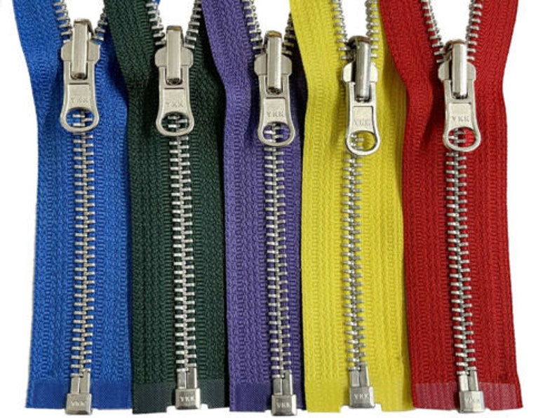 YKK 5 4 36 Aluminum with Reversible Slide Medium Weight Metal Separating Jacket Zipper Made in The United States Select Color Length image 1