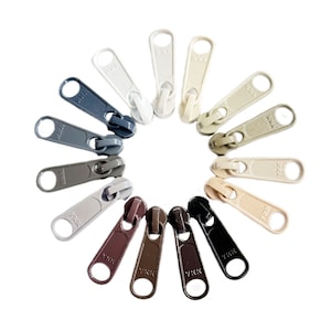 12 teste per cerniere YKK con tirante lungo - Cursori/tiretti sciolti da 4,5 mm per borse e progetti di bricolage, colori assortiti NETURALS