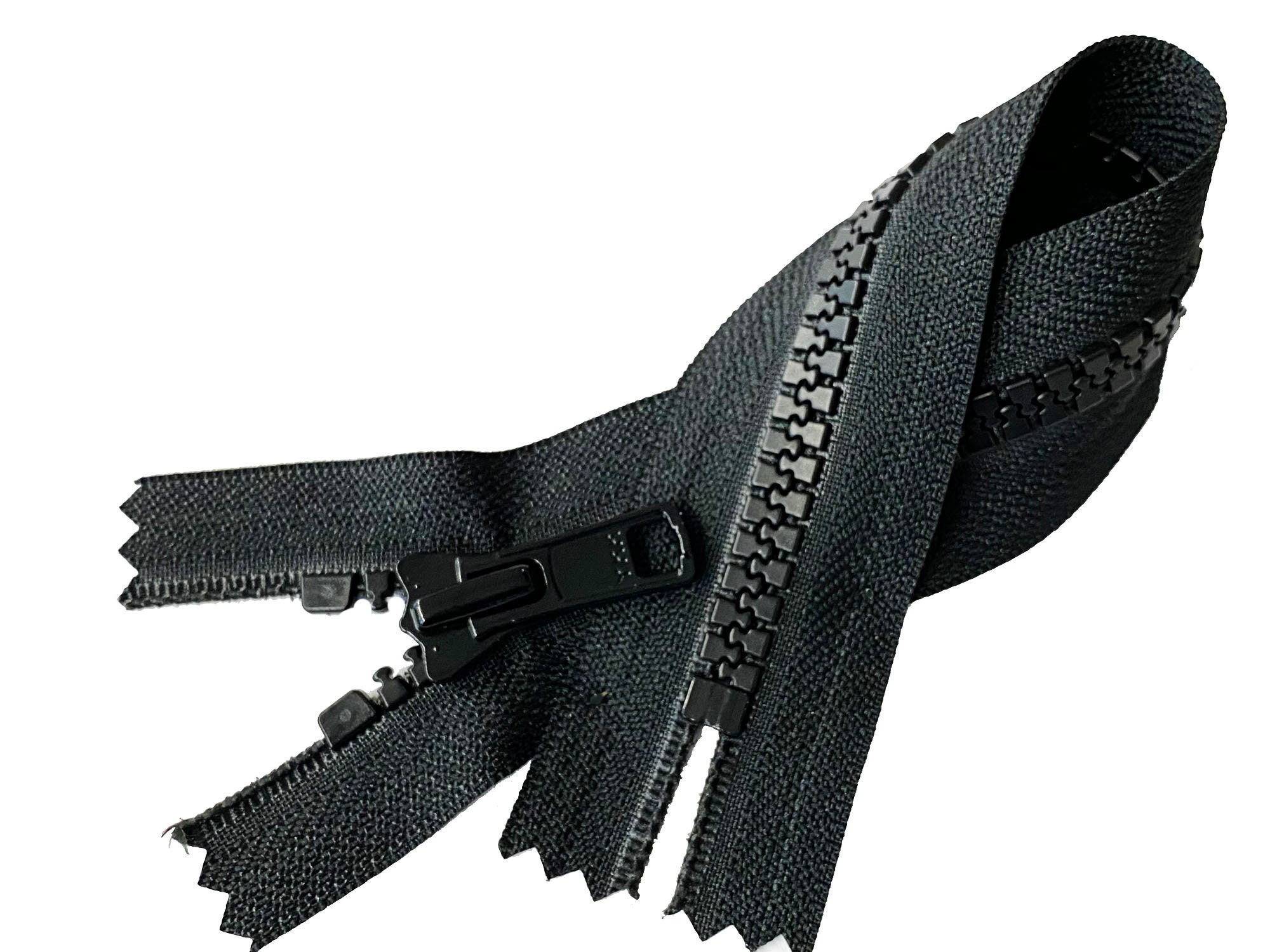 YKK #8 Black Vislon Plastic Jacket Zipper, USA Made (7 or 8 Inch