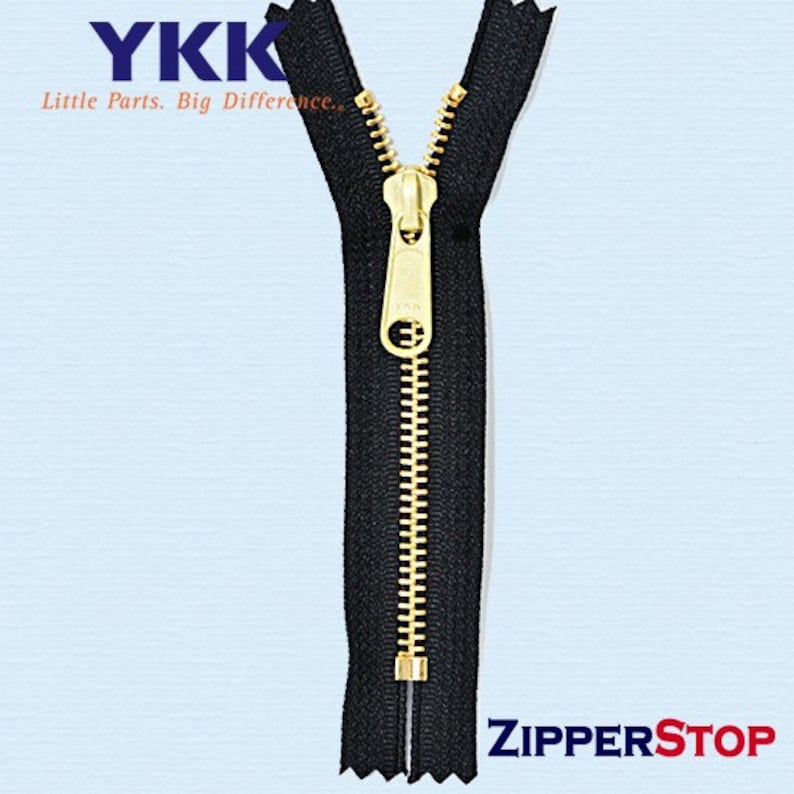 New Design HANDBAG Wholesale YKK Zippers- 6 inch YKK Number 5 Brass Zipper Open Top and Closed Bottom