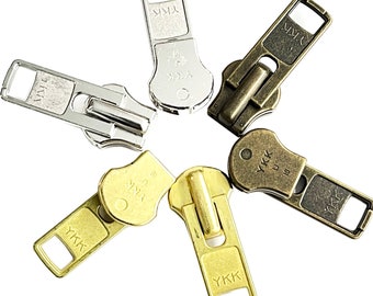YKK #10 Automatic Lock Slider Original Zipper Repair Kit Solution Made in USA Slider Available Aluminum, Antique Brass or Brass