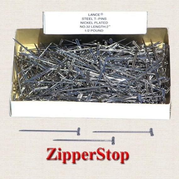 Number 32-2inch PRYM Steel T Pins-nickel Plated 1/2 Lb Box / Buy as Many as  You Need 