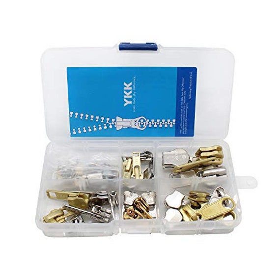 Zipper Repair Kit - #8 Heavy Duty YKK Brass Jacket Zipper Sliders with Top  Stops Included - Choose Your Quantity - Made in The United States (3)