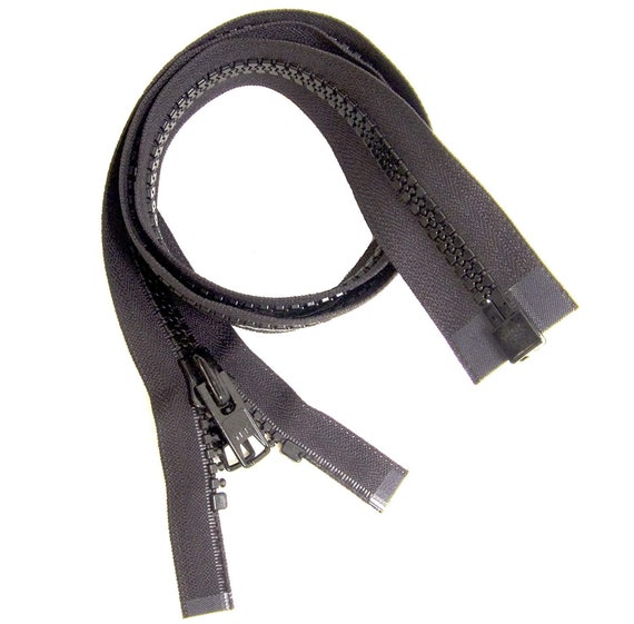 YKK Brand Zipper Black 10 Separates at the Bottom. Heavy | Etsy