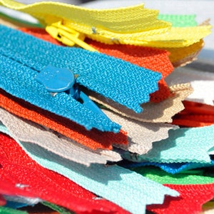 25 Assorted Doll Zippers – 3" YKK Nylon, Closed Bottom