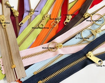 20pcs YKK #4.5 Brass Pant/Dress Zippers Bulk Closed-End 20 Colors Length 4  -11