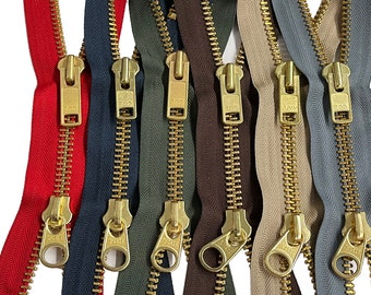 YKK #10 Brass Parka Two-way Heavy Duty Metal Jacket Zipper for