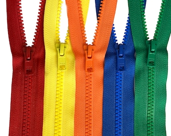2pcs YKK #5 Vislon Sport Jacket Zipper 27" – Medium Weight Plastic Separating