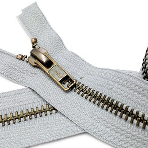 20 inch Antique Brass Separating Zippers (custom) YKK #5 Antique Brass