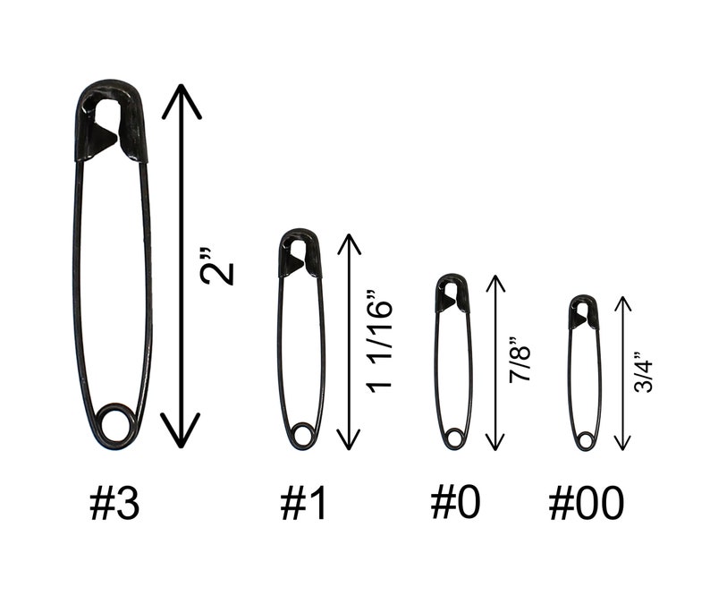 BLACK SAFETY PINS144 Safety Pins 7/8 Inch Number 0 Black Etsy