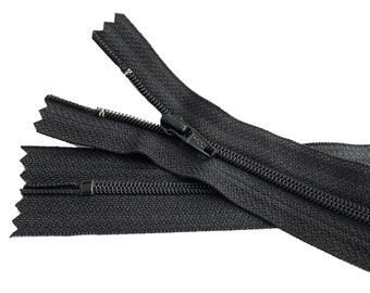 YKK #4.5 Nylon Coil Closed End Dress Boot Slipcover Tapicería Cremallera por cada color Negro - Longitud 42,45,48,54,60,72,80,90,93 y 108 pulgadas
