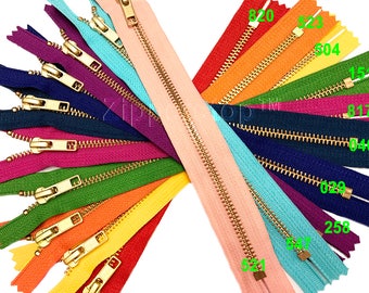 Zipperstop Wholesale - Metal Zippers YKK® #5 Brass Zipper Medium Weight Closed Bottom Available in 7 Inch and 9 Inch
