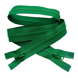 Cremallera YKK n.° 3 de plástico moldeado, ligera, bidireccional, con separación y extremo abierto para chaquetas: elija su longitud y color.