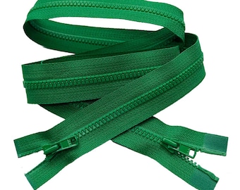 YKK #3 Molded Plastic Two-Way Lightweight Separating, Open-End Jacket Zipper - Choose Your Length and Color
