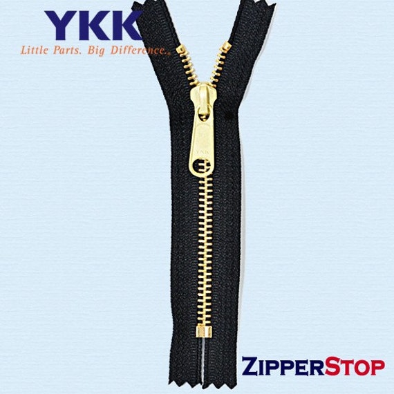 YKK #5 Zipper, Antique Copper Finished Closed Bottom