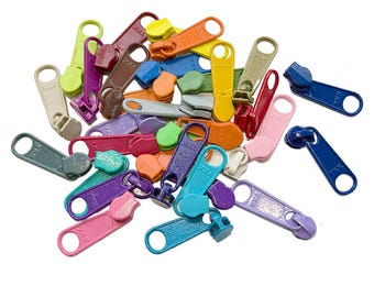 Sale 30pcs YKK #4.5 Nylon Coil Long Pull DFL (Non-Lock) Sliders Assorted Random 30 Colors – For Handbags, Bags or Craft Projects