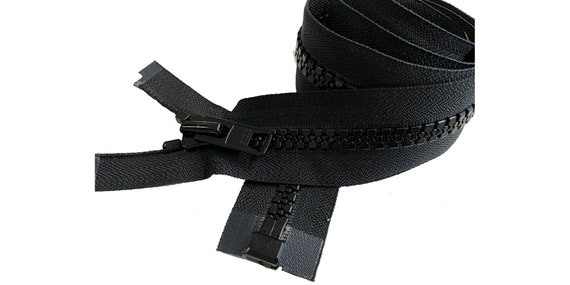 YKK #10 Extra Heavy Duty Black Aluminum Separating Long Zipper Zipper -  Choose Your Length - Color: Black (1 Zipper Per Pack) (84 Inches)