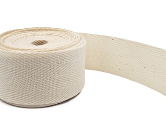 1&quot; Natural Cotton Twill Tape Ribbon - Earth Friendly Ribbon  - 5 Yards