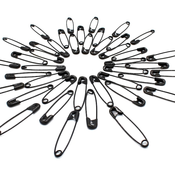 Black Safety Pins Etsy