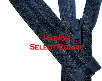 16" YKK #5 Vislon Separating Jacket Zipper – Molded Plastic
