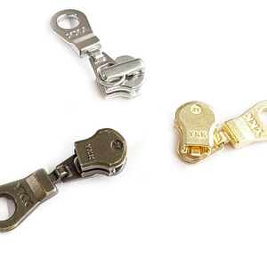 Kit de reparación de deslizador de cremallera metálica YKK n.° 3 con forma de dona, fabricado en EE. UU. imagen 2