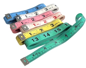 6PCS Soft Tape Measures Double-Scale 60-Inch/150cm (1/2-Inch Wide) Ruler Bulk for Sewing Tailor Cloth, Body Measurements