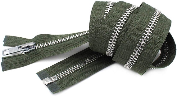 YKK 10 4 to 36 Aluminum Heavy Duty Metal Coats Jacket Zipper Separating  Made in the United States Choice of Color Length 