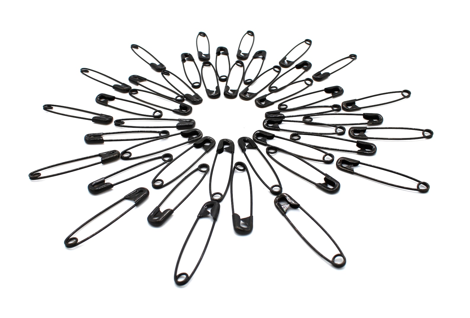1 116 inch Black Safety pins-Size 1 Safety Pins Black 画 像 0.