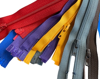 Cremallera de nailon YKK n.° 3 con separador de espiral, colores surtidos (5 unidades)