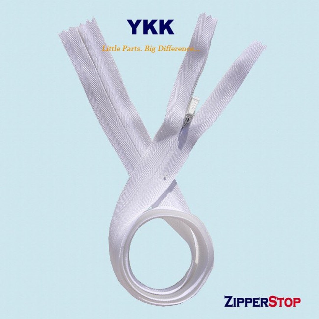 12 Pcs 23 Inch Invisible Zipper - Number 3 - WHITE - Genuine YKK