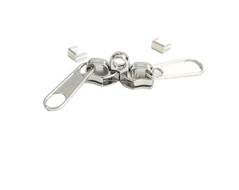 Size 5 Nylon Zipper Repair Kit – Two Sliders, Stoppers, Long Pull