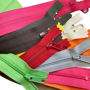 10 pezzi YKK #4.5 18" bobina in nylon senza bloccaggio, tirante lungo, estremità chiusa (non separabile) per borse o borse con cerniera, prodotto negli Stati Uniti - colori a scelta