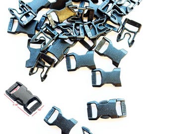25 Pack: 3/8" YKK Pet Collar Buckles, Curved Safety Breakaway