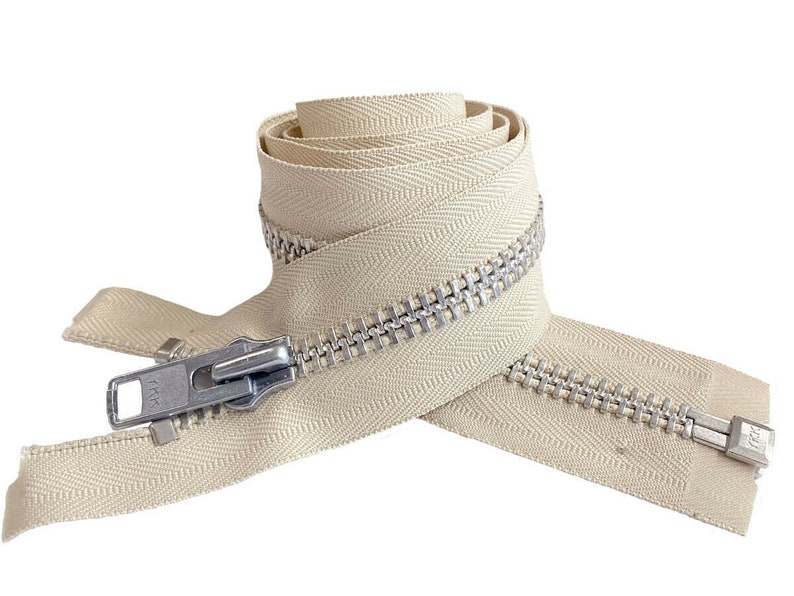 YKK 10 4 to 36 Aluminum Heavy Duty Metal Coats Jacket Zipper Separating Made in The United States Choice of Color Length 572 - Lite Beige