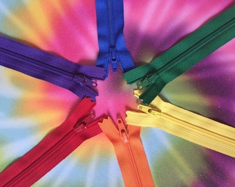 Assorted Rainbow YKK Zippers~ 14 pieces~ Pick your length~ZipperStop Wholesale Authorized Distributor YKK®