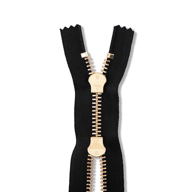 YKK #10 Brass Two-way Coverall Zipper – Black, Brown, Navy - Etsy